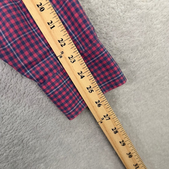 Southern Tide Mens XL Button Down Shirt Classic Fit Red Blue Gingham Long Sleeve - Picture 6 of 7